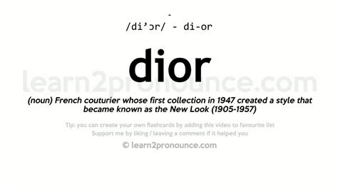 dior name pronunciation|dior pronunciation dictionary.